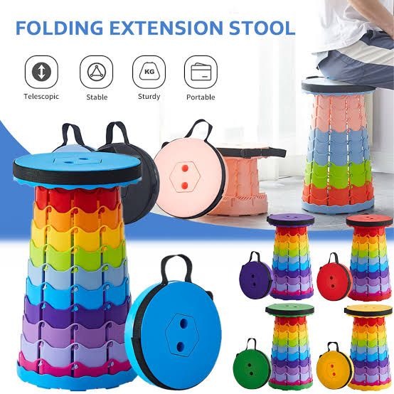 Portable Telescopic Folding Stool – Heavy Duty Adjustable Seating