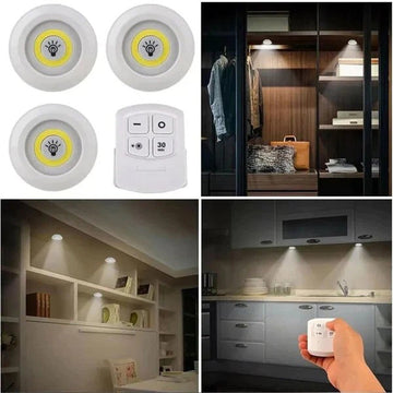Wireless Tap LED Light with Remote Control ( Pack Of 3)