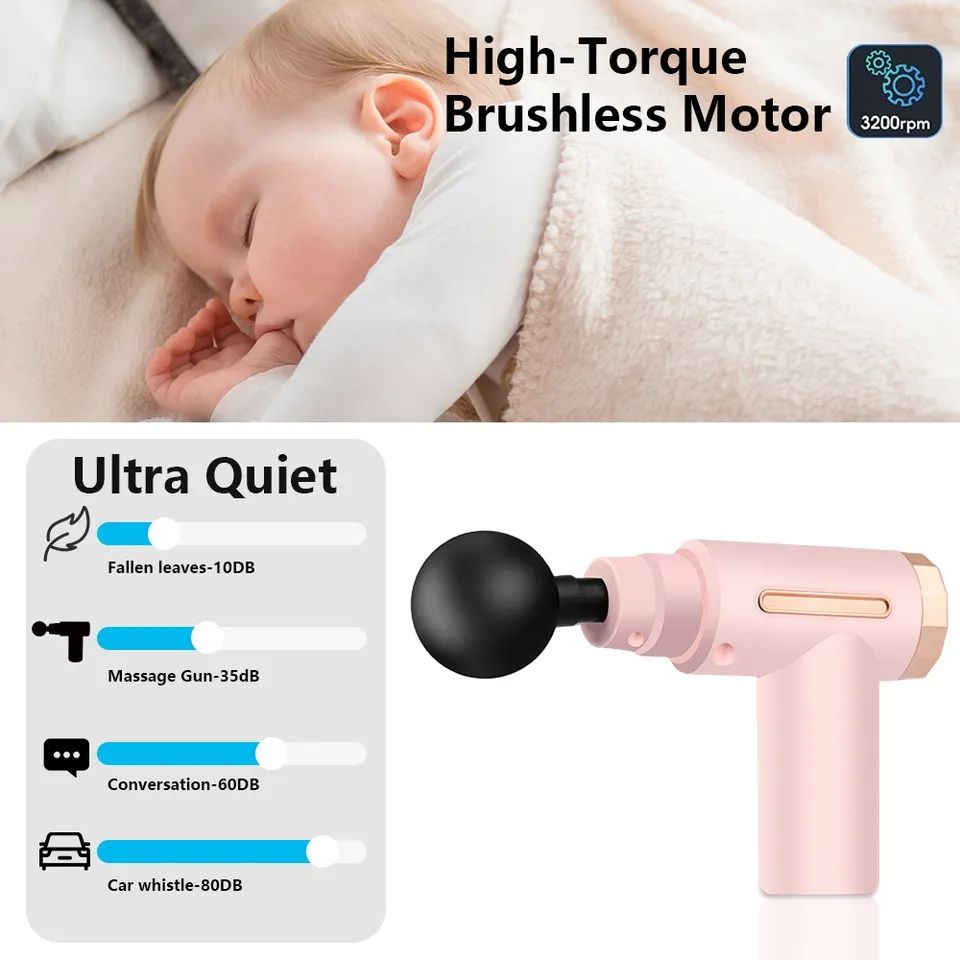 Handheld Massage Gun Deep Tissue Massager for Sore Muscle and Stiffness 5 Speed High-Intensity Vibration Quick Rechargeable Device Body Massager
